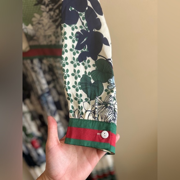 Dalia MacPhee | Tie Neck Printed Midi Dress, Size L - Picture 6 of 16